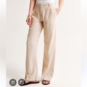 Abercrombie & Fitch Linen Blend Curve Love Trouser